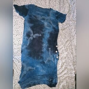 Stylish Juniors or Petite Women Blue Tie-Dye Dress 👗
